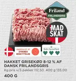 MENY HAKKET GRISEKØD 8-12% AF DANSK FRILANDSGRIS tilbud