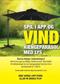 Harald Nyborg SPIL I APP PG VIND HÆNGEPARASOL MED LYS tilbud