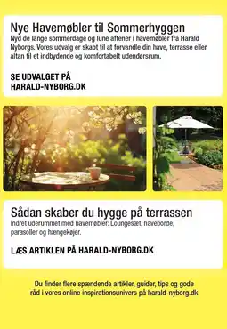 Harald Nyborg Nye havemøbler til Sommerhyggen tilbud