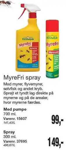Harald Nyborg MyreFri spray tilbud