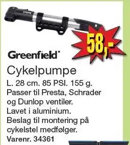 Harald Nyborg Greenfield Cykelpumpe tilbud