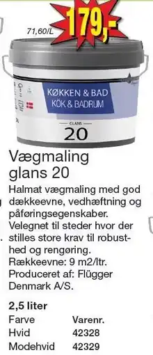 Harald Nyborg Vægmaling glans 20 tilbud