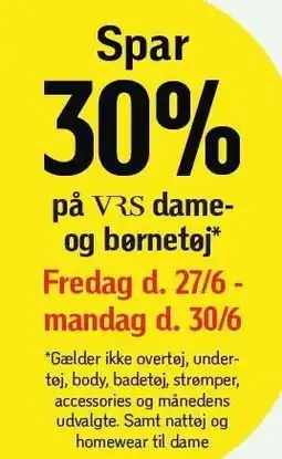 Føtex Spar 30% på VRS dame- og børnetøj tilbud