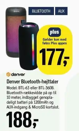 Føtex Denver Bluetooth-højttaler tilbud