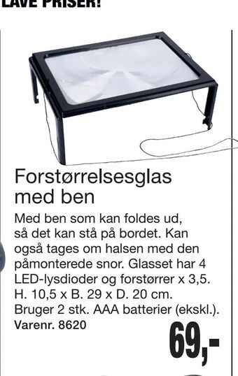 Harald Nyborg Forstørrelsesglas med ben tilbud