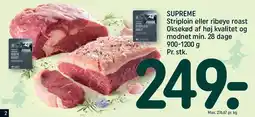 REMA 1000 SUPREME Striploin eller ribeye roast tilbud