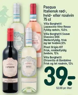 REMA 1000 Pasqua Italiensk rød-, hvid- eller rosévin tilbud