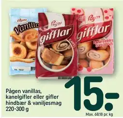 REMA 1000 Pågen vanillas, kanelgifler eller gifler hindbær & vaniljesmag tilbud