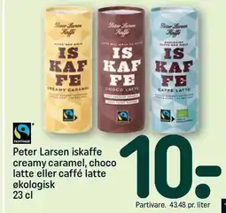 REMA 1000 Peter Larsen iskaffe creamy caramel, choco latte eller caffé latte økologisk tilbud