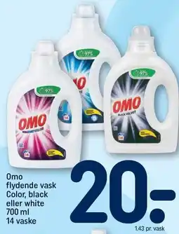 REMA 1000 Omo flydende vask Color, black eller white 700 ml 14 vaske tilbud