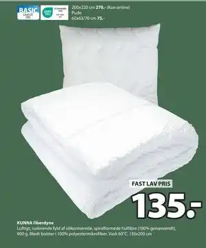 JYSK KUNNA fiberdyne tilbud