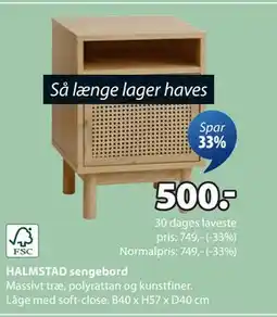 JYSK HALMSTAD sengebord tilbud
