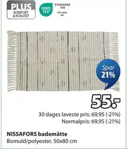JYSK NISSAFORS bademåtte tilbud