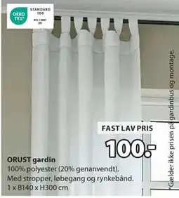 JYSK ORUST gardin tilbud