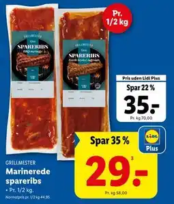 Lidl GRILLMESTER Marinerede spareribs tilbud