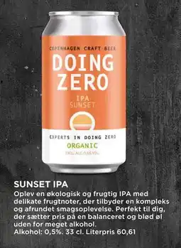 MENY SUNSET IPA tilbud
