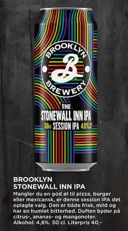 MENY BROOKLYN STONEWALL INN IPA tilbud