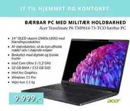 CBC Acer Travelmate P6 TMP614-73-TCO bærbar PC tilbud
