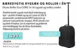 CBC Dicota Roller Eco CORE 14-16 rygsæk og trolley combo tilbud