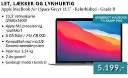 CBC Apple MacBook Air (Space Grey) 13,3” - Refurbished - Grade B tilbud