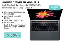 CBC Apple MacBook Pro Touch Bar (2020) 13,3” Refurbished- Space Gray - Grade B tilbud