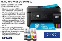 CBC Epson EcoTank ET-4800 multifunktionsprinter tilbud