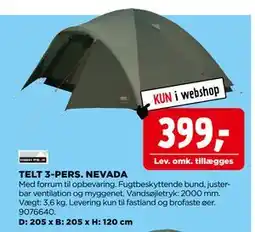 jem & fix TELT 3-PERS. NEVADA tilbud