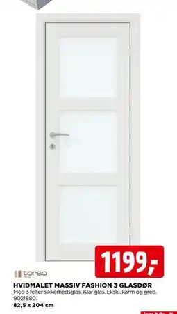 jem & fix HVIDMALET MASSIV FASHION 3 GLASDØR tilbud