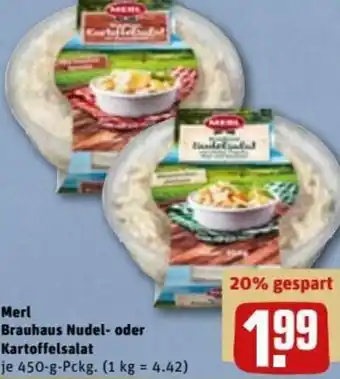 REWE DE Merl Brauhaus Nudel-Oder Kartoffelsalat 450g tilbud
