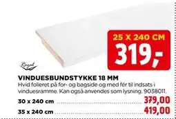 jem & fix VINDUESBUNDSTYKKE 18 MM tilbud