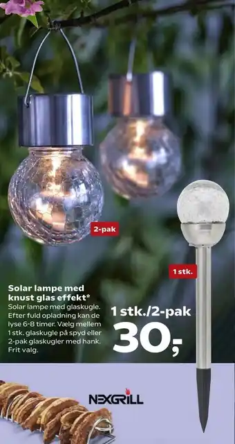 Kvickly Solar lampe med knust glas effekt tilbud