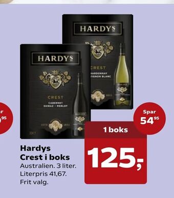 Kvickly Hardys Crest i boks tilbud