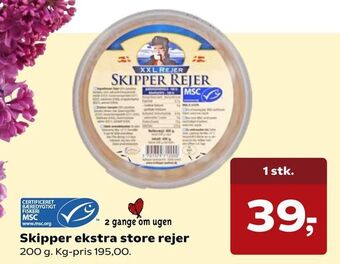 Kvickly Skipper ekstra store rejer tilbud