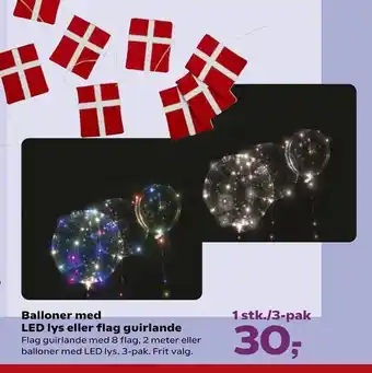 Kvickly Balloner med LED lys eller flag guirlande tilbud