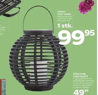 Kvickly Rattan solar lampe tilbud