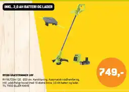 XL-BYG RYOBI GRÆSTRIMMER 18V tilbud