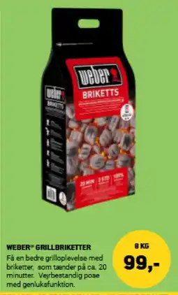 XL-BYG WEBER GRILLBRIKETTER tilbud