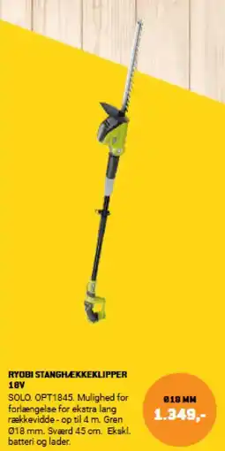 XL-BYG RYOBI STANGHÆKKEKLIPPER 18V tilbud