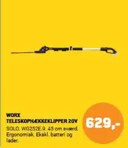 XL-BYG WORX TELESKOPHÆKKEKLIPPER 20V tilbud