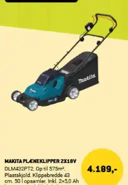 XL-BYG MAKITA PLÆNEKLIPPER 2X18V tilbud