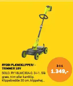 XL-BYG RYOBI PLÆNEKLIPPER/ - TRIMMER 18V tilbud
