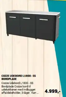 XL-BYG COZZE UDEBORD L1800-SS BORDPLADE tilbud