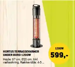 XL-BYG HORTUS TERRASSEVARMER UNDER BORD 1200W tilbud