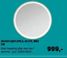 XL-BYG Vasso cavo spejl m/lys, 0 tilbud