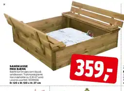 jem & fix SANDKASSE MED BÆNK tilbud