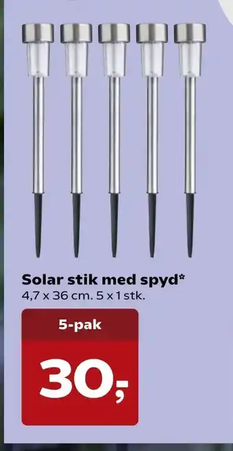 Kvickly Solar stik med spyd tilbud