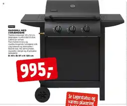 jem & fix GASGRILL MED 3 BRÆNDERE tilbud