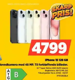 Power iPhone 15 128 GB IdeaPad Slim 3 Hovedkamera med 48 MP. Til forbløffende billeder. tilbud