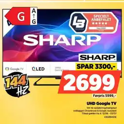 Power SHARP UHD Google TV tilbud