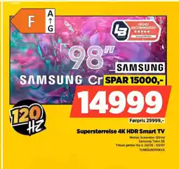 Power SAMSUNG Superstørrelse 4K HDR Smart TV tilbud